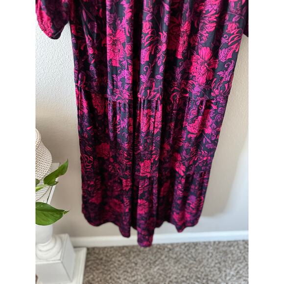 Pioneer Woman Purple Pink Floral Fall Midi Maxi Dress Boho Cottage *no belt*(M) - Picture 14 of 15